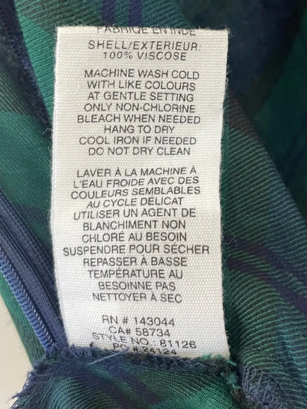 AVEC LES FILLES Green Blue Plaid Maxi Dress Slip Bias Cut Grunge Dark Academia M - Picture 9 of 9